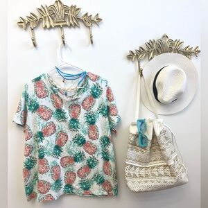 100% Cotton pineapple fun short sleeve Xl to 1X